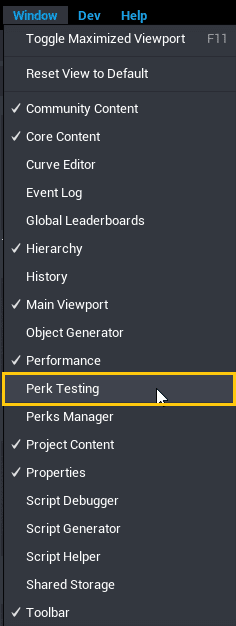 Open Perks Testing